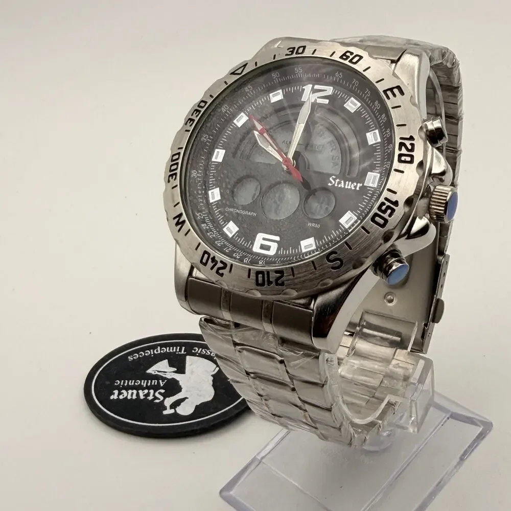 Stauer Compendium Hybrid Chronograph Watch - Oversized Sporty Timepiece